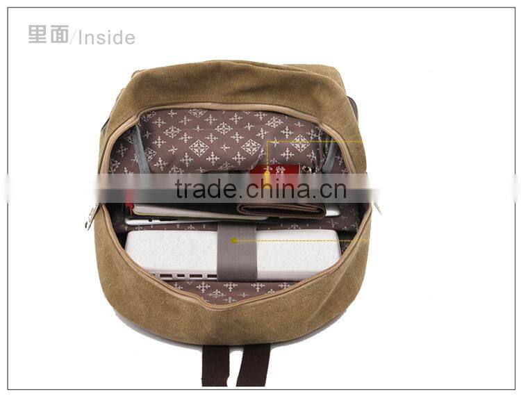 2014 multiple color fashion hiking backpack, cotton canvas backpack for sport in Guangzhou
