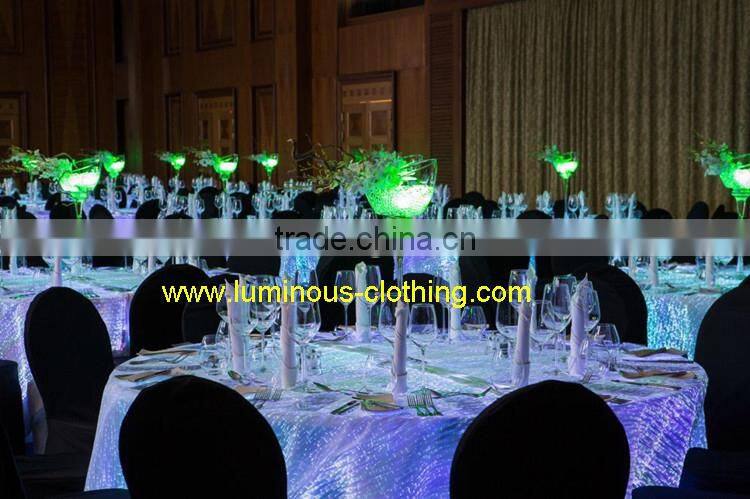 wholesale fiber optic luminous light fitted banquet table cover