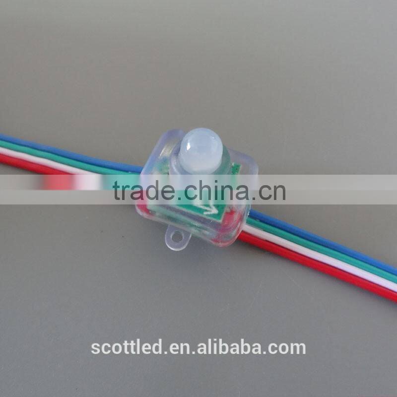 100PCS/ string 12V IP68 WS2811/2801 Pixel Full Color RGB Square LED Module String Waterproof addressable LED