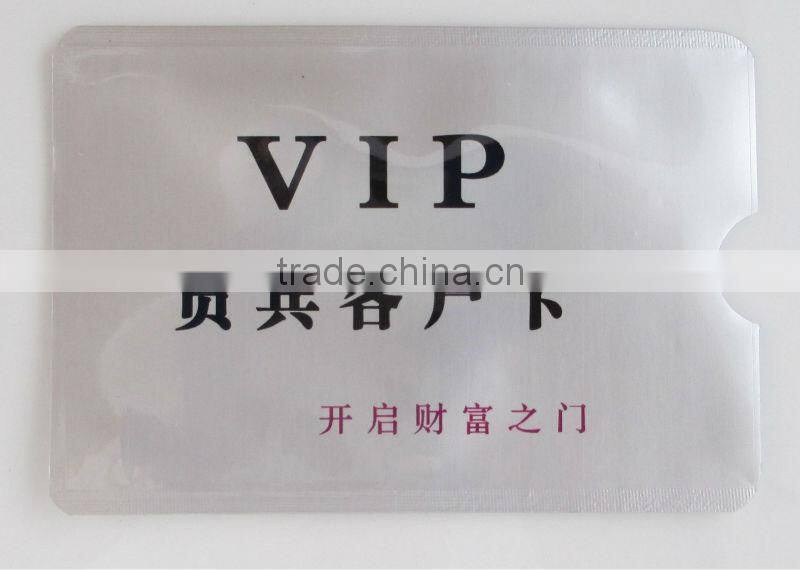 aluminum foil rfid blocking card sleeve for standard credit card