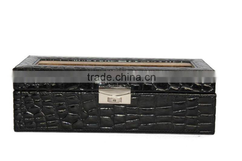 Customized Faux Leather Watch Box/Plastic watch case for 5 watches