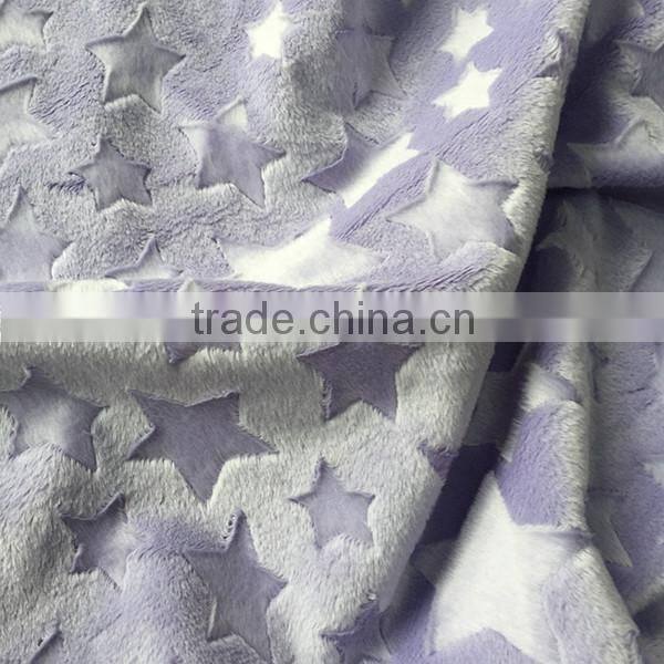 13% Off China Produced 50pcs MOQ Baby Loves Soft Star Embossed Fabric