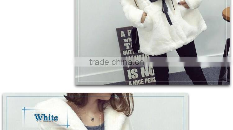 fashion korean style faux fur winter coat for young lady