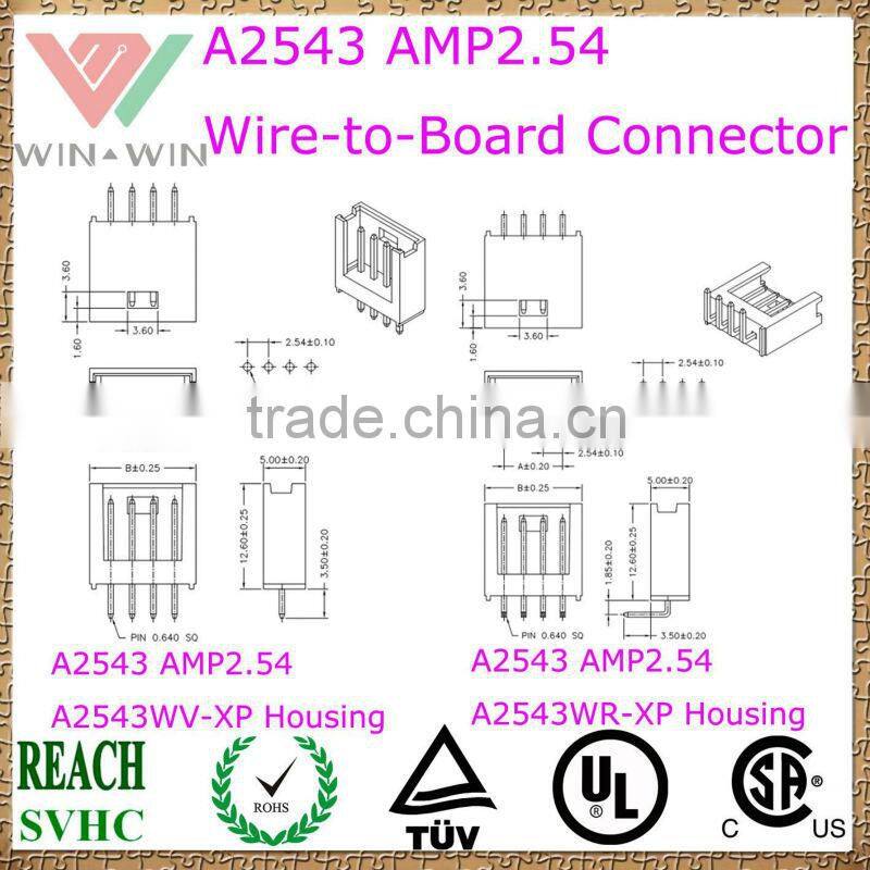 2.54mm Pitch A2543 AMP2.54 Electronic Wire to Board Connector