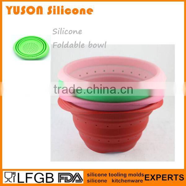 Food grade BPA free silicone collapsible strainer