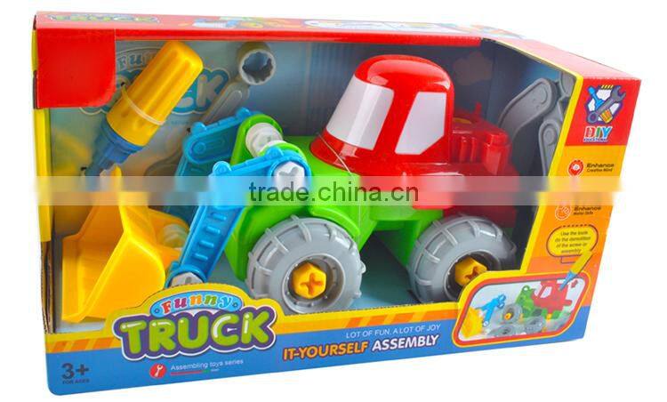 Children diy toy truck plastic assembly toys