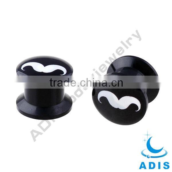 Fashion piercing custom wholesale epoxy logo acrylic ear plugs