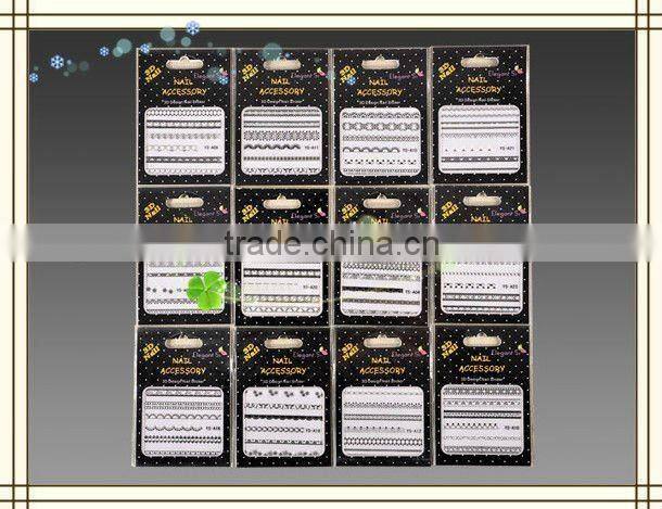 25 Sheets Fabulous Lace Black White Nail Art 3D Sticker Tips HN1204