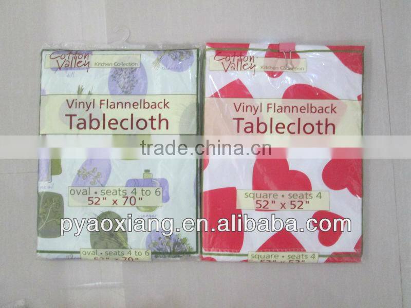 2013 new style vinyl flannel backed tablecloth