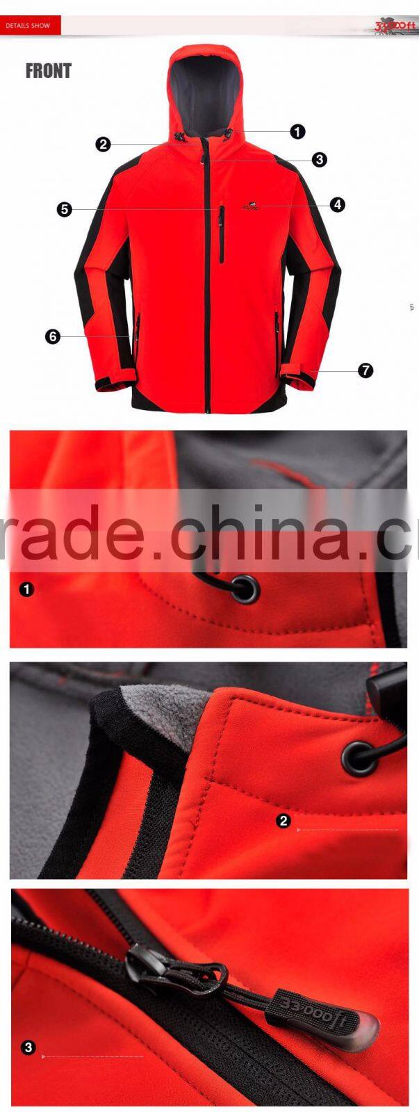 2XM12B2 Winter Warm Men New Style 2016 Softshell Jacket