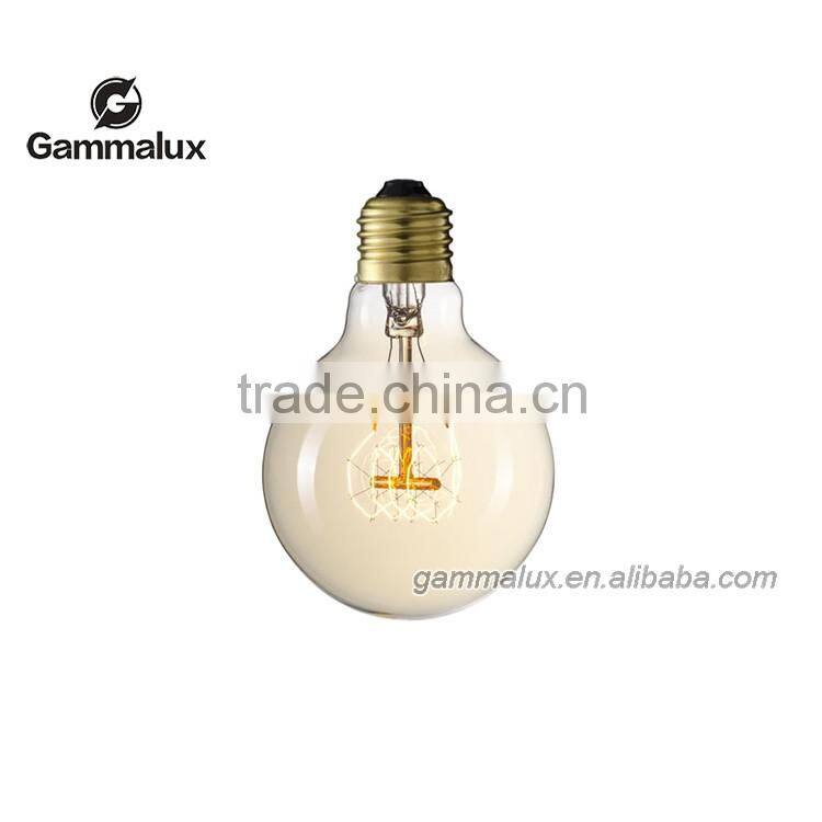 Globe 80 Vintage Loop Decorative Light Bulb. Unique Spiral Filament. Works with Dimmers.