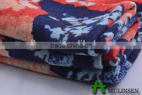 Sreen printing poly spandex animal print velvet fabric