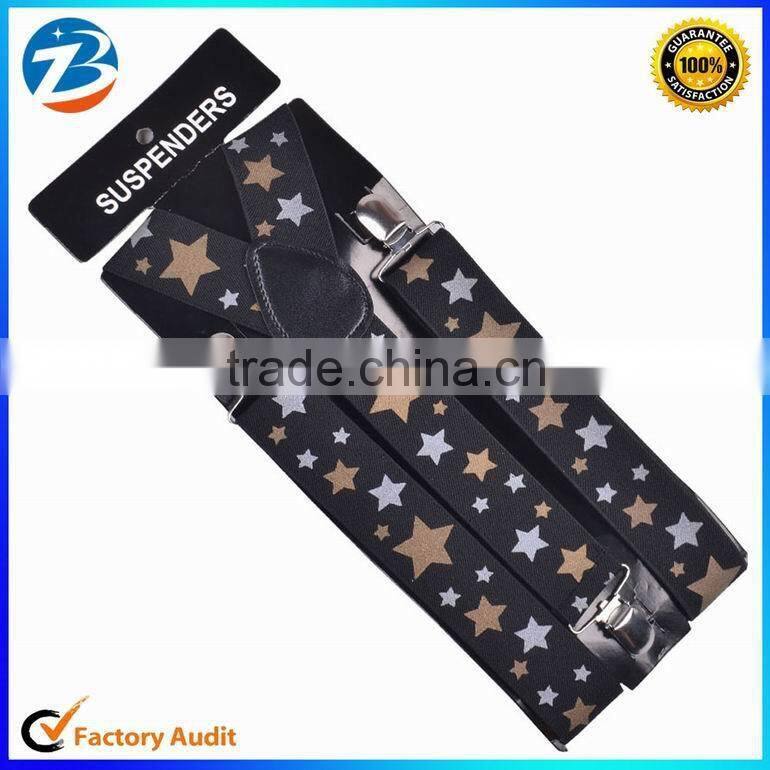 Classical Star Printed Elastic Mens and Ladies Braces Suspenders
