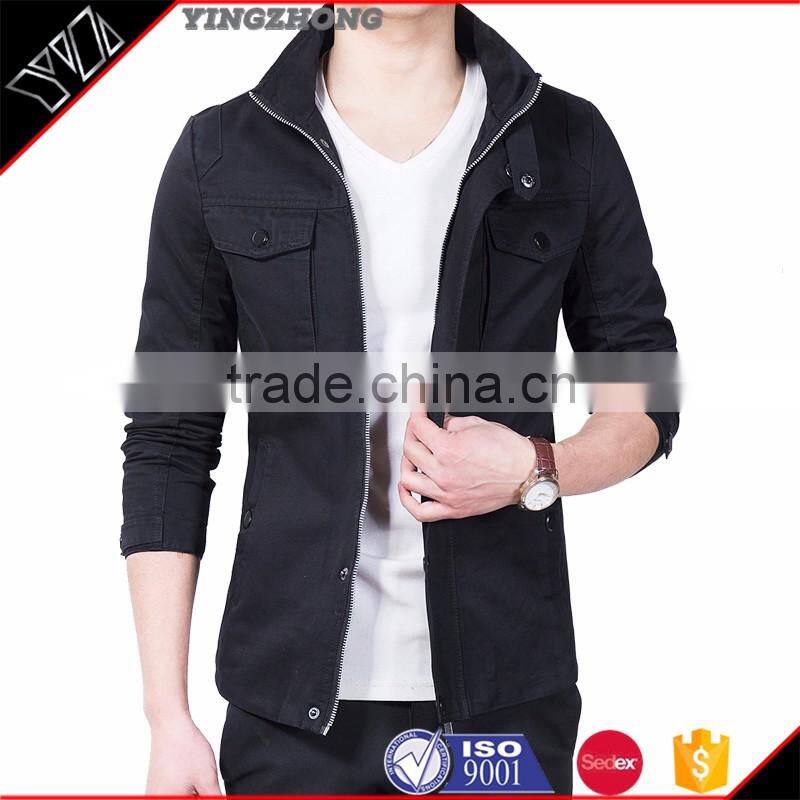 Wholesale Washing faded Long fashion Cotton Jacket For men