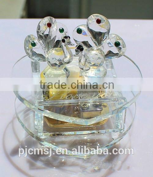 crystal peacock music box for gift