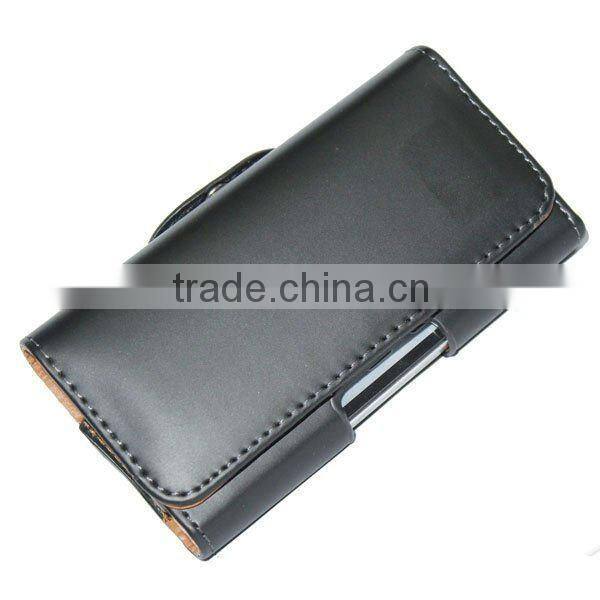 Handmade belt clip leather case for iphone 4