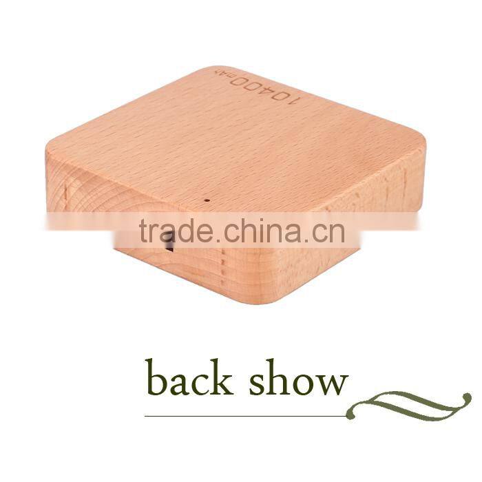 Wood/Bamboo Wireless Power Bank, Wireless charger in Power Bank for Smartphone