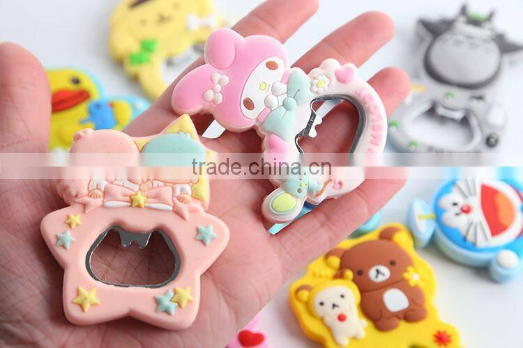 Hot Sale Custom Promotional Cheap Price PVC Keychain Beer Bottle Opener Fridge Magnet