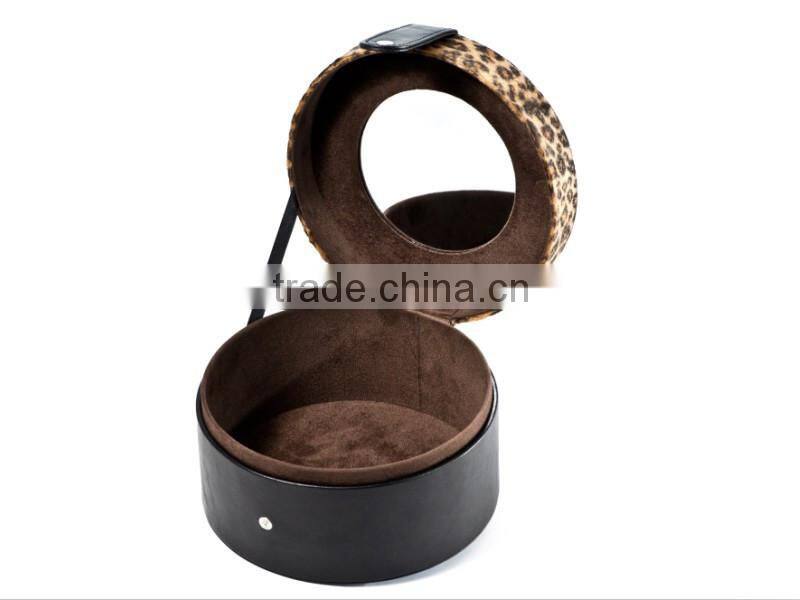 Custom mirrored Packaging Pu leather Cosmetic Box