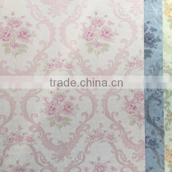 colorful flowers garden style vinyl wallpaper