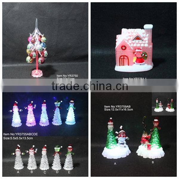 led Christmas Decoration, Acrylic Christmas tree with figure , flash christmas tree lighting