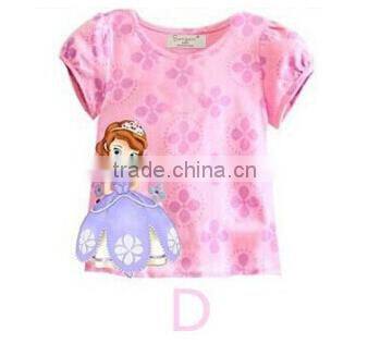 Pink color girl T-shirt, girl frozen clothes, summer girl