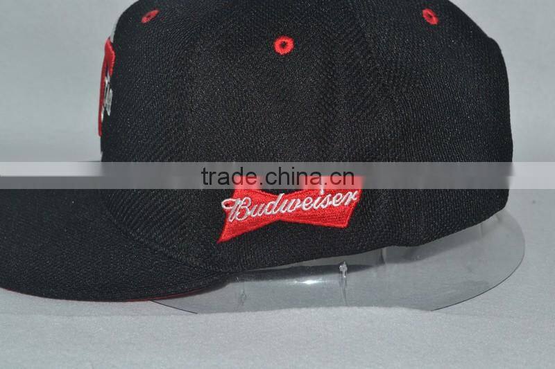 Guangzhou hat factory professional custom 100% wicking performance polyester/black/embroidery logo/flat brim hat