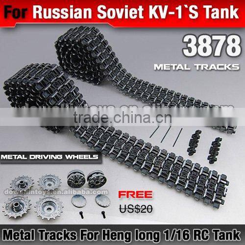 DWI dowellin New Metal Tracks Driving & Idling Wheels For Heng Long 1 16 RC Tank Russian Soviet KV-1`S (3878)
