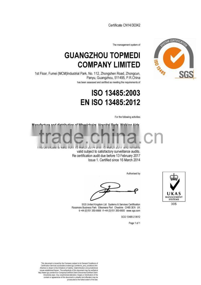 Rehabilitation Therapy Supplies fabric aluminum lightweight wheelchair