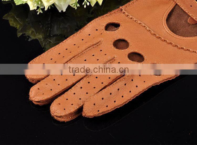 New premium men's unlined deerskin leather gloves. Hand sewing breathable driving gloves .