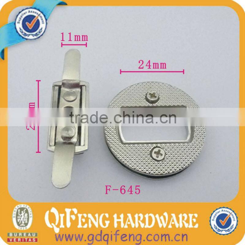 good quality circle zinc alloy metal bag turn lock,handbag lock,bag accessories,qifeng,f-645