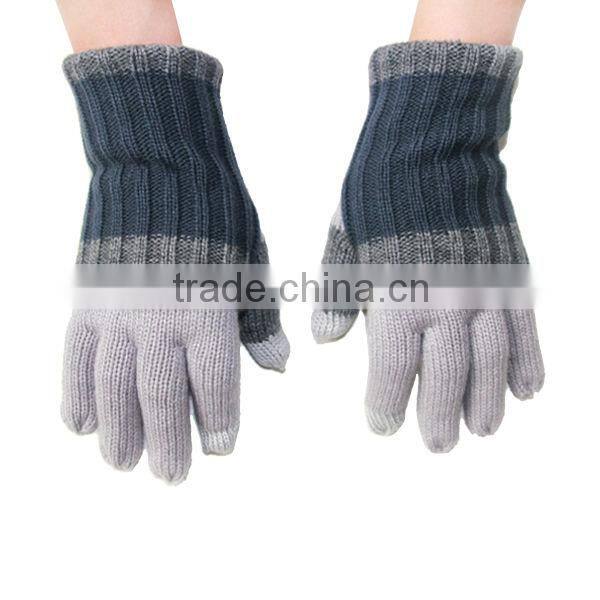 winter custom fashion knitted computer gloves with touch screen