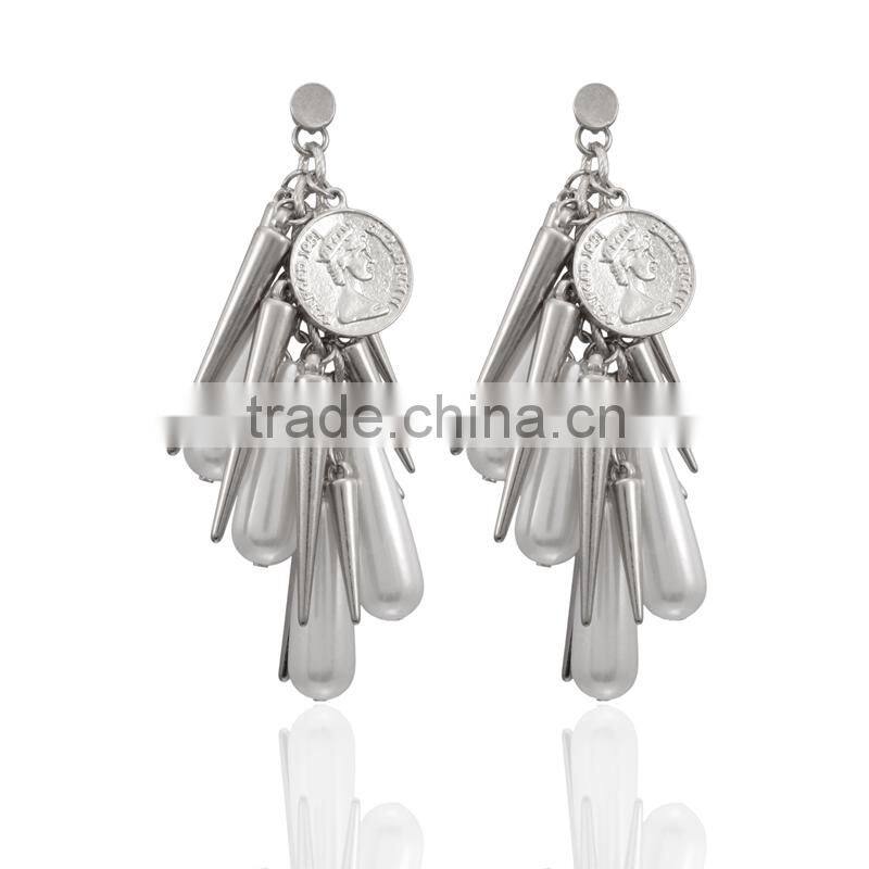 Pretty Steps dangle earring gold plated coin jewelry in china
