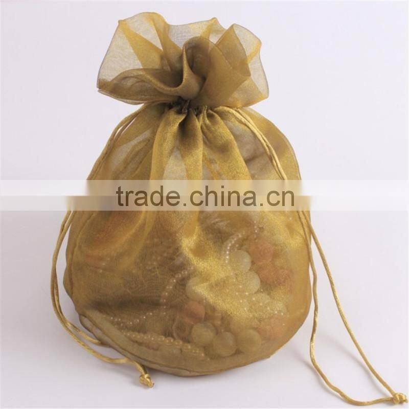 Jewelry pouch custom printed drawstring organza gift bags