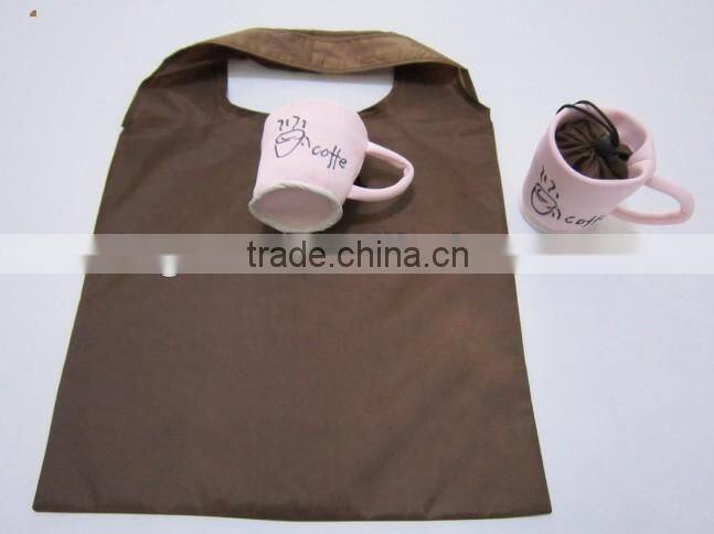 Promotional folding polyester shopping bag