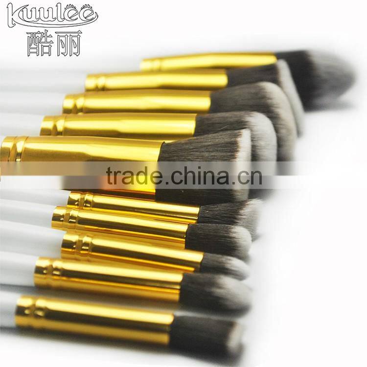 Professional Cosmetics Synthetic 10Pcs Hair Foundation Makeup Brush Kit