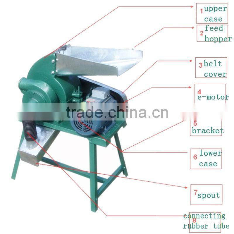 Household 2.2kw small durable high quality pine wood hammer mill grass hay crusher
