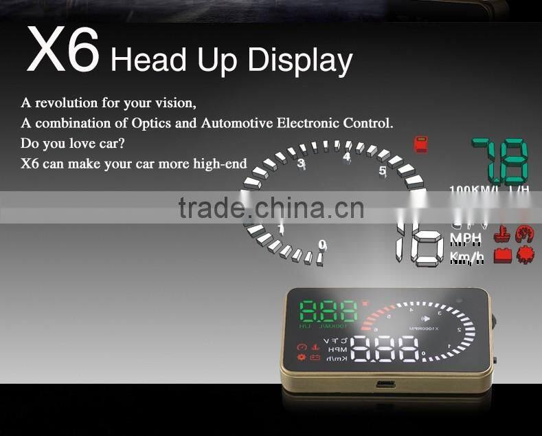 3 Inch X6 GPS car hud OBD2 head up display system