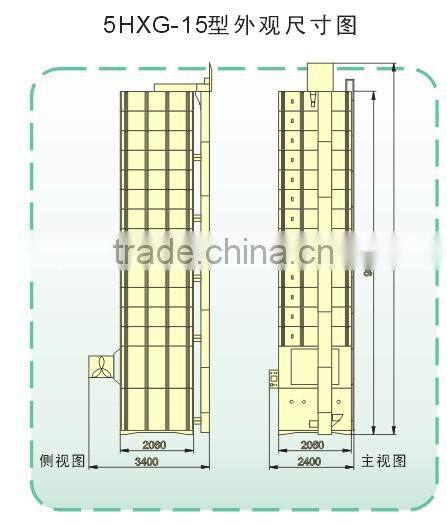 batch drying unit for grain with rice husk heat resource
