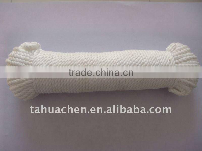 3 strands polyester yarn rope with natural color