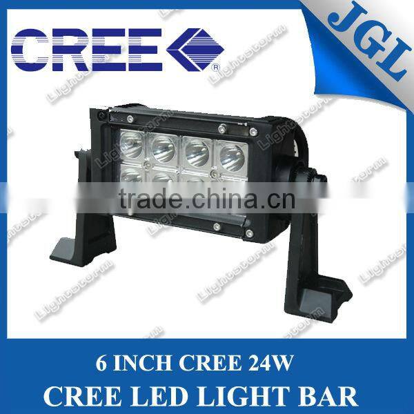 6 inch 24w cree led light bar fot turck suv jeep 3watt cree led chip super bright led driving light bar