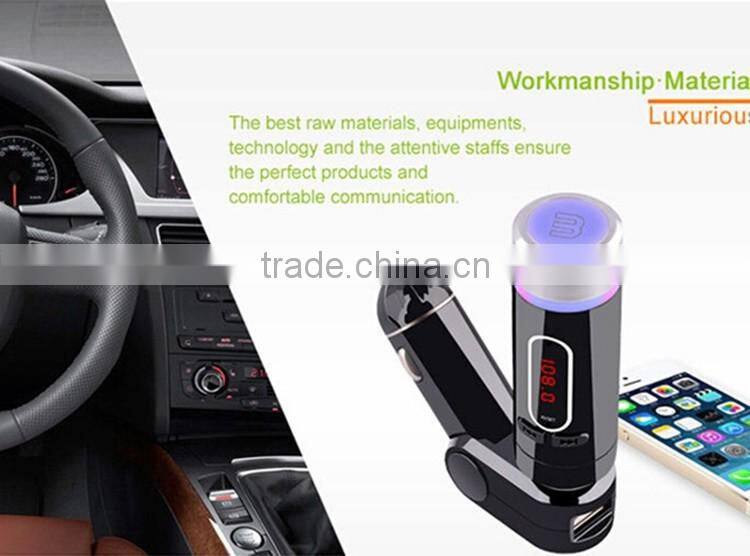 Handfree LED Display Wireless Bluetooth Car Kit FM Transmitter MP3 Player USB Charger For Samsung Iphone 6 Smartphone