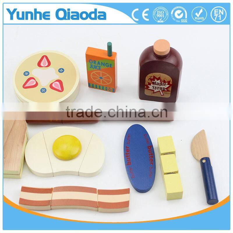 Fun durable wooden food set for years of play wooden breakfast set Solid Wood Version