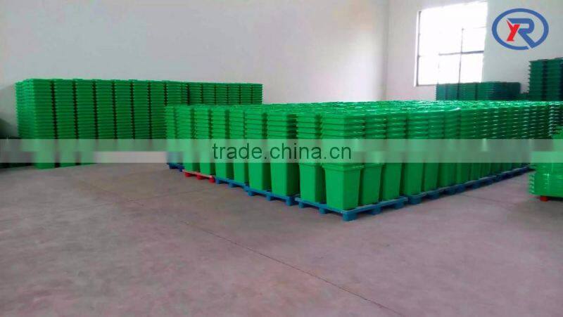 Square outdoor garbage container for sale hdpe plastic trash can, street recycle dust bin with lid