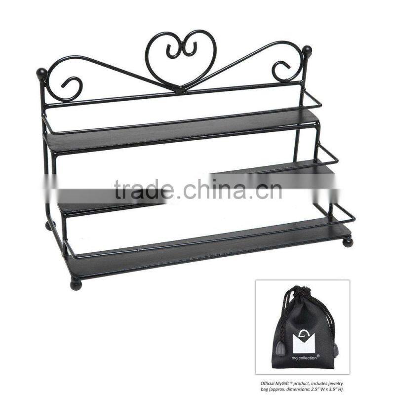 Queen design metal 3-tire nail polish display rack