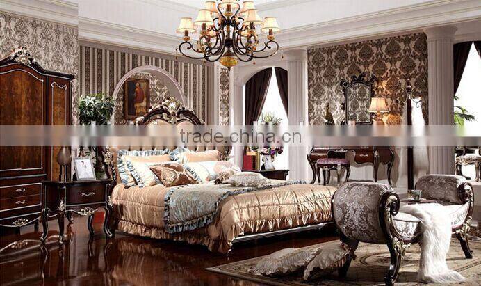 BISINI Brand New Bedroom Furniture, Royal and Luxury Bedroom Furniture Set, King Size Bed with Nightstand Set (BF01-ML014)