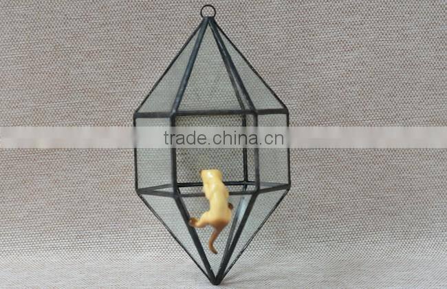 Indoor decor hanging geometric glass terrarium irregular hanging greenhouse