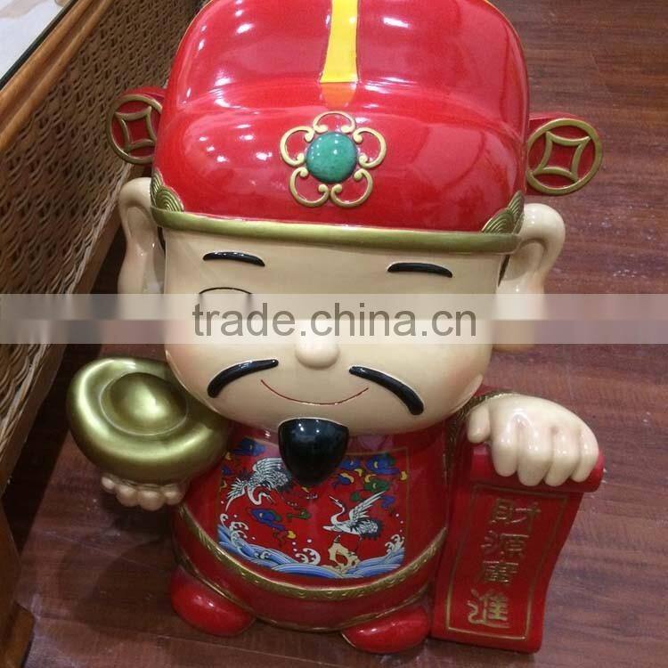 Hot Sale Chinese resin god of wealth figurine craft