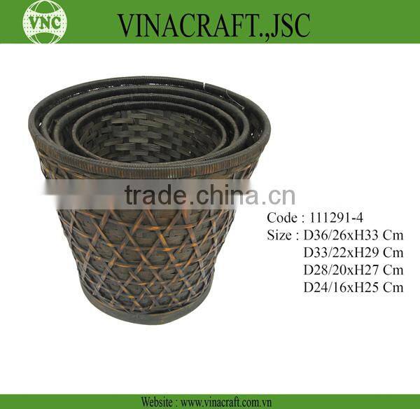 Brown bamboo basket