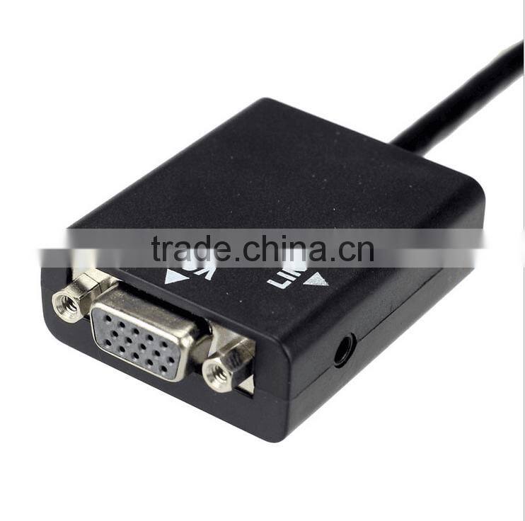 High Quality Hot Sale HD MI To VGA Converter With Audio Convex Head VGA Audio Converter Adapter Cable